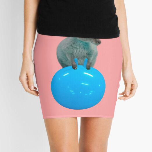 Cute kangaroo with a bouncy jumping hopping ball by Alice Monber Mini Skirt