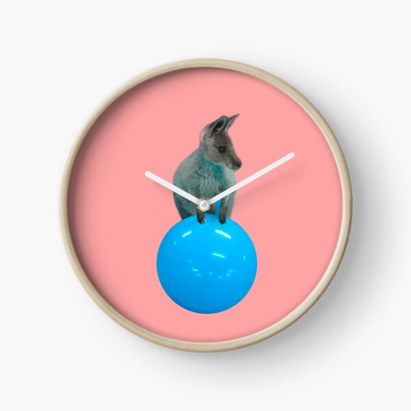 Cute kangaroo with a bouncy jumping hopping ball by Alice Monber Clock