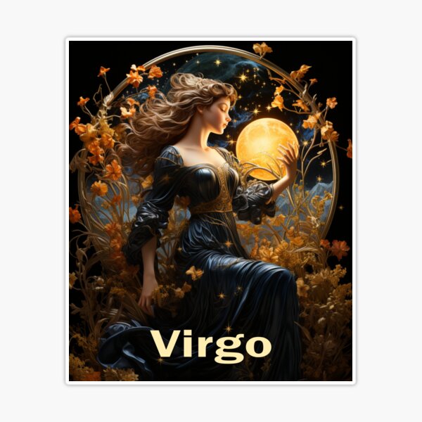 Virgo: A Floral Maiden Rising from a Wheat Field | Sticker