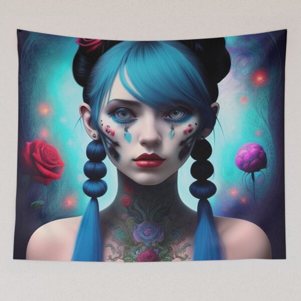 Item preview, Blue hair goth girl  designed and sold by Roxburylane.