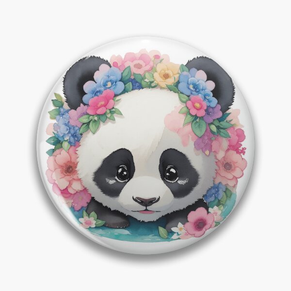 Item preview, Pretty Panda with Flower Crown designed and sold by jmccur.