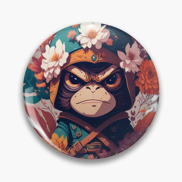 Item preview, image of a small monkey dressed as a ninja designed and sold by miguelan.