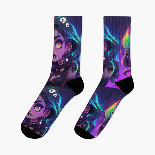 Item preview, Purple Rainbow Kawaii Goth Girl designed and sold by BoudiccaLondon.