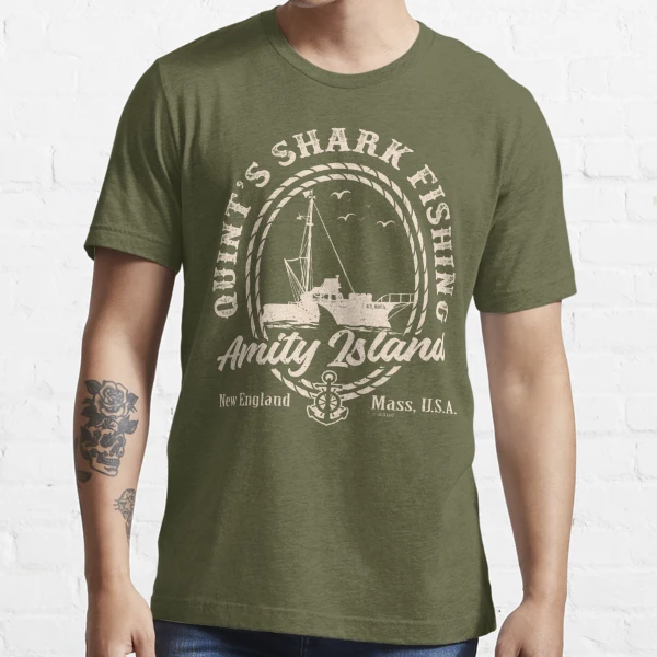 Jaws Quints Shark Fishing Men's T-Shirt Navy Blue 