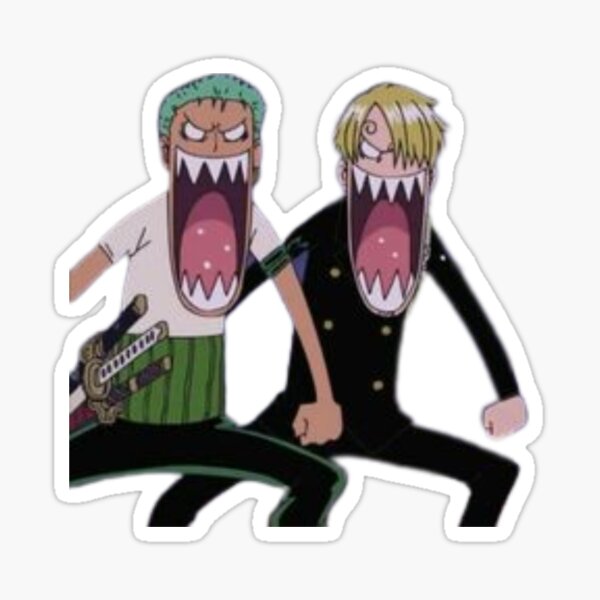 Vista previa del artículo con la obra «Zoro enojado y Sanji», diseñado y vendido por RottenSandwich.