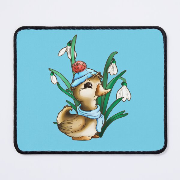 Item preview, Adorable Little Winter Duck with Snowdrop Flowers designed and sold by iduzarts.