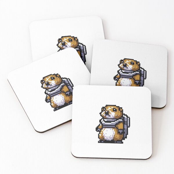 Item preview, Groundhog astronaut pixel art designed and sold by GroundhogMs.