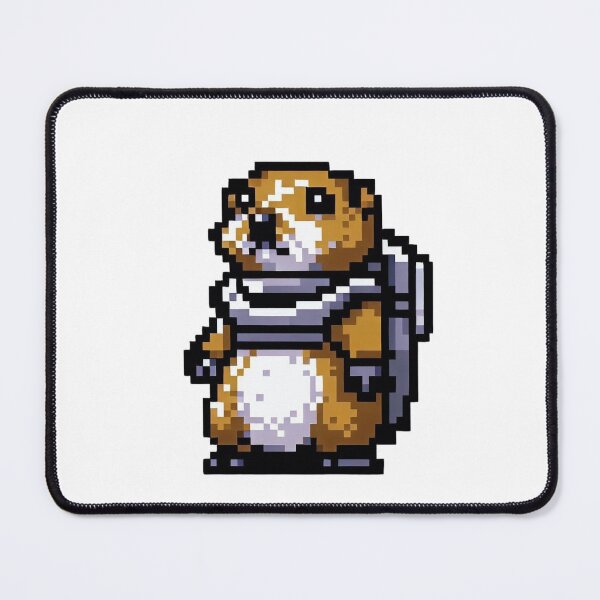 Item preview, Groundhog astronaut pixel art designed and sold by GroundhogMs.