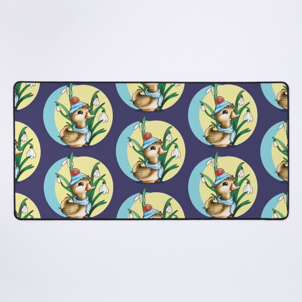 Item preview, Adorable Little Winter Duck with Snowdrop Flowers designed and sold by iduzarts.