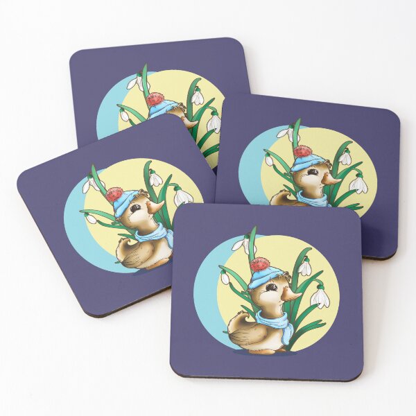Item preview, Adorable Little Winter Duck with Snowdrop Flowers designed and sold by iduzarts.