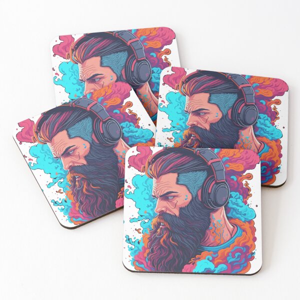 Item preview, illustrator art design beard man   designed and sold by mixreality.