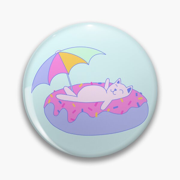 Item preview, Summer Kitty Donut Relax Pool Fun designed and sold by catartlady.