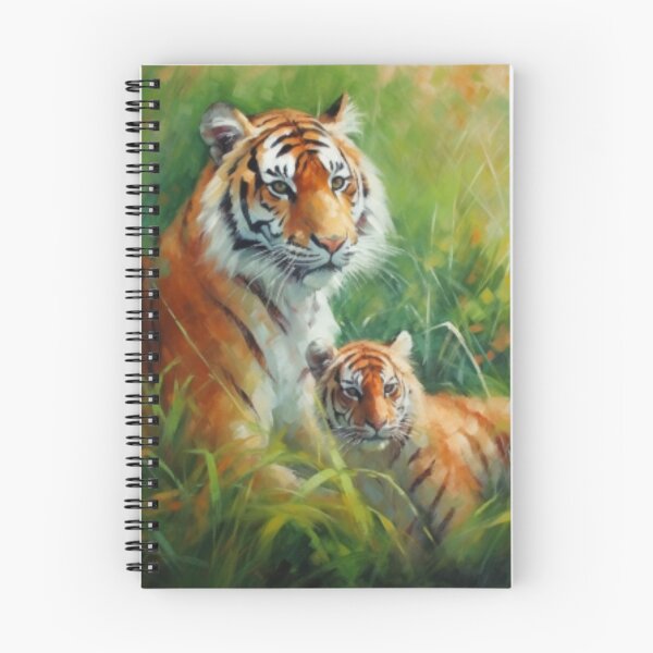 Item preview, Beautiful Oil painting of tiger mother and her cub designed and sold by SPECTRA005.