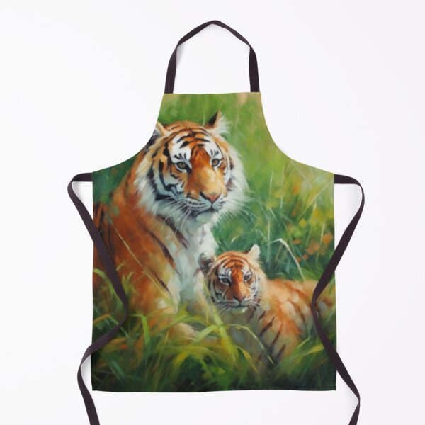 Item preview, Beautiful Oil painting of tiger mother and her cub designed and sold by SPECTRA005.