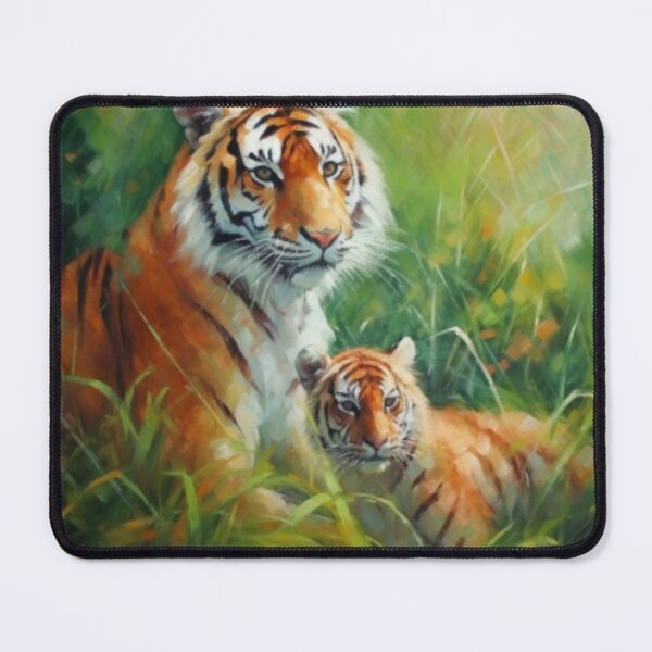 Item preview, Beautiful Oil painting of tiger mother and her cub designed and sold by SPECTRA005.