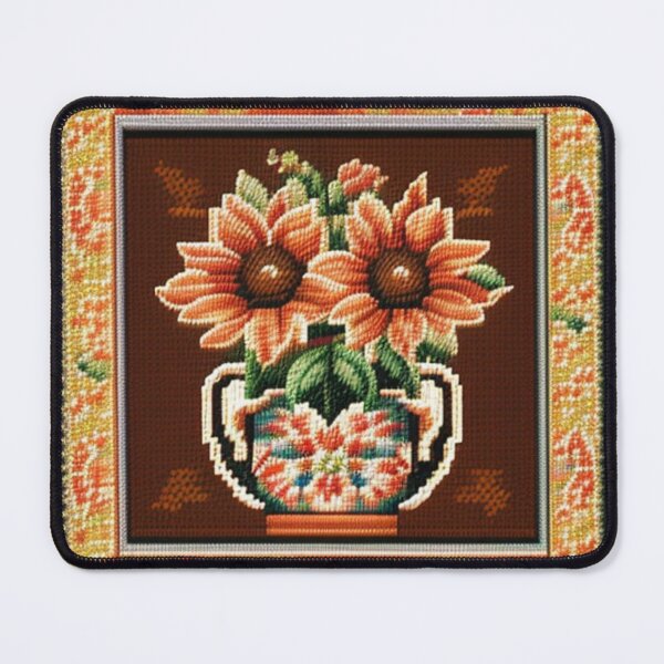Item preview, Flower vase in needlepoint designed and sold by Roxburylane.