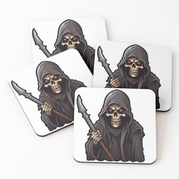Item preview, Crimson Harbinger Grim Reaper Sticker - Embrace the Dark Omen designed and sold by Death-Apparel.