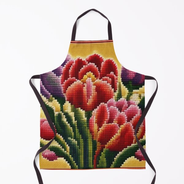 Item preview, Tulips and carnations needlepoint  designed and sold by Roxburylane.