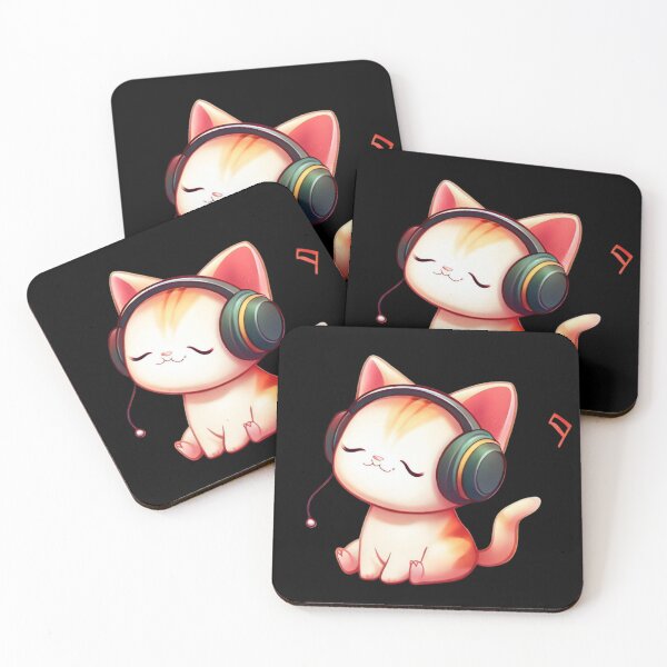 Item preview, Cute Cat Listening To Music With Headphones designed and sold by OliversCat.