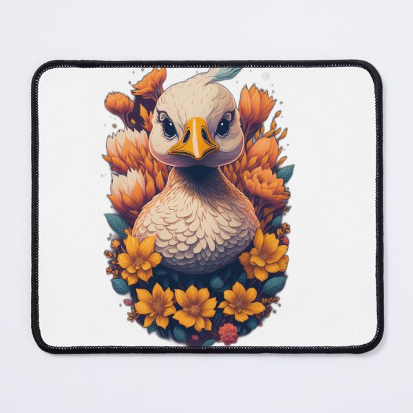 Item preview, image of baby duck surrounded by flowers designed and sold by miguelan.