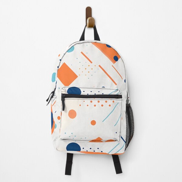 Item preview, Like a Droid 3, minimalist tech pattern, clean paneling, looks like futuristic traffic, dots, orange, navy, light blue, white, robots and technology. designed and sold by FoxRobinRabbit.