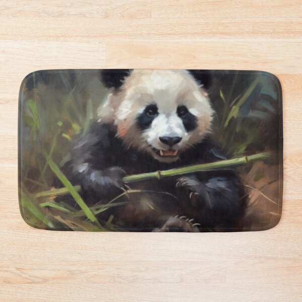Item preview, Beautiful Oil painting of a baby panda eating bamboo designed and sold by SPECTRA005.
