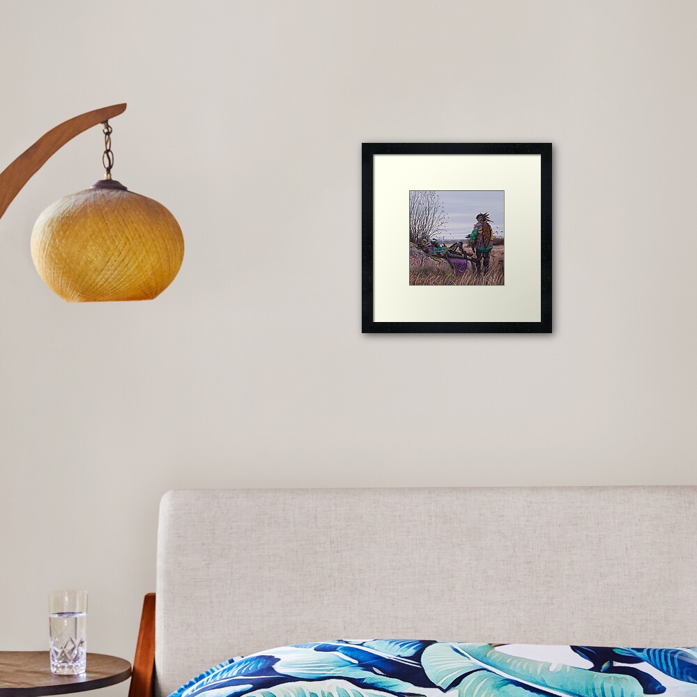 Vagabonds - The Magpie Charmer And Bub Framed Art Print