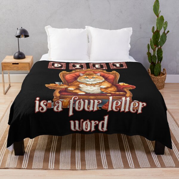 Item preview, Diet is a four letter word: Funny Chubby Kitty King designed and sold by JoyOfHopeStore.