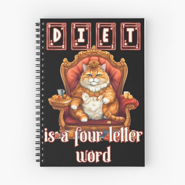 Item preview, Diet is a four letter word: Funny Chubby Kitty King designed and sold by JoyOfHopeStore.