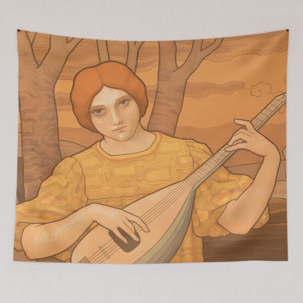 Item preview, Paul Berthon, La Mandore, Art Nouveau designed and sold by NouveauEra.