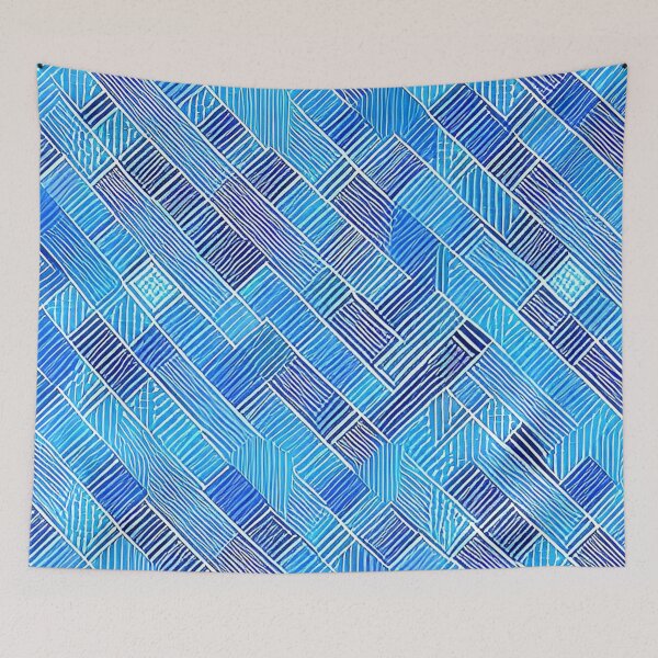 Aperçu de l'œuvre Modèle de dégradé géométrique de lignes bleues obliques. créée et vendue par Giulivo Store Graphic.