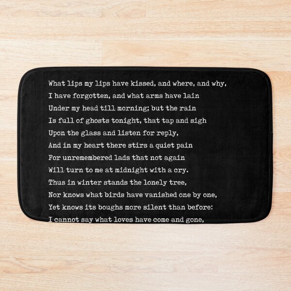 Item preview, What Lips My Lips Have Kissed - Edna St. Vincent Millay Poem - Literature - Typewriter Print - Black designed and sold by Studio Grafiikka.