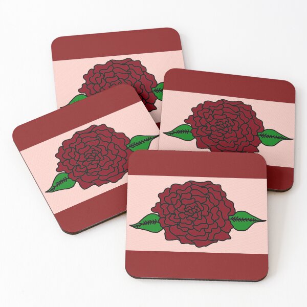 Item preview, Red Rose Hand Drawn Folk Artwork designed and sold by Earth Nature Creations.