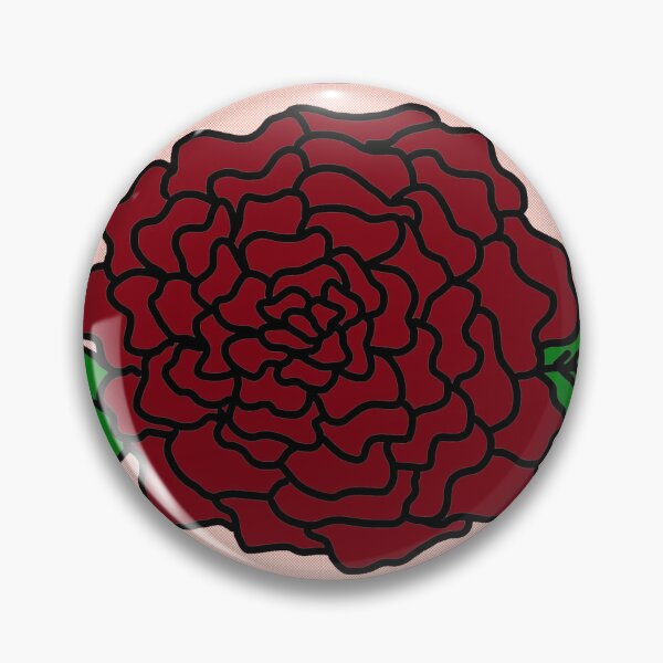 Item preview, Red Rose Hand Drawn Folk Artwork designed and sold by Earth Nature Creations.