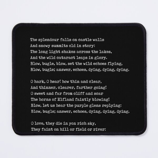 Item preview, Blow, Bugle, Blow - Alfred Lord Tennyson Poem - Literature - Typewriter Print - Black designed and sold by Studio Grafiikka.