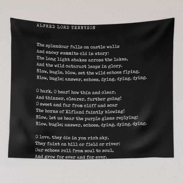 Item preview, Blow, Bugle, Blow - Alfred Lord Tennyson Poem - Literature - Typewriter Print - Black designed and sold by Studio Grafiikka.