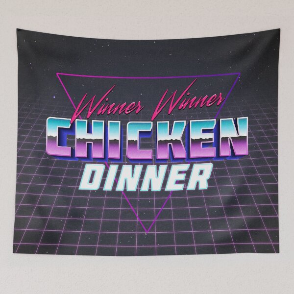 Item preview, Winner Winner Chicken Dinner Retrowave designed and sold by getsomedesigns.
