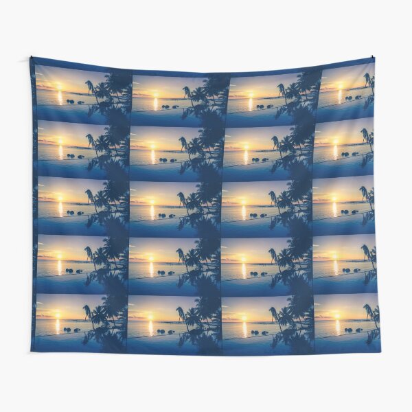 Infinite pool sunset Tapestry