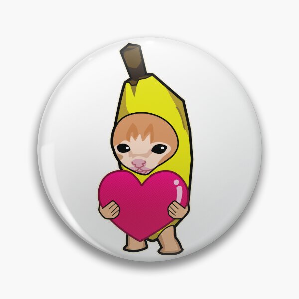Item preview, banana cat holding heart (on white) meme designed and sold by Rzera-.