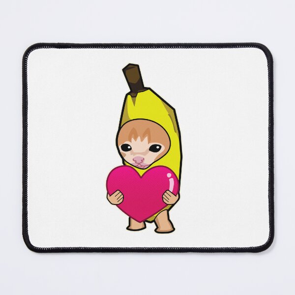 Item preview, banana cat holding heart (on white) meme designed and sold by Rzera-.
