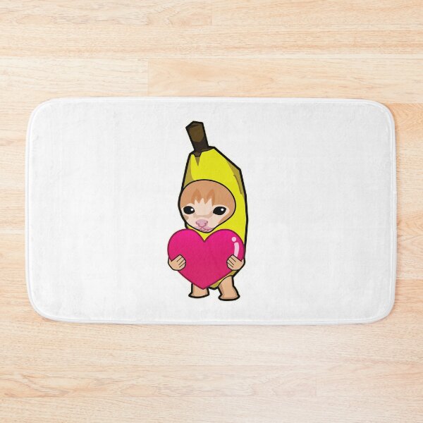 Item preview, banana cat holding heart (on white) meme designed and sold by Rzera-.