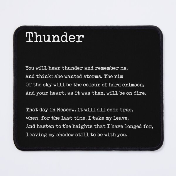 Item preview, You Will Hear Thunder - Anna Akhmatova Poem - Literature - Typewriter Print - Black designed and sold by Studio Grafiikka.