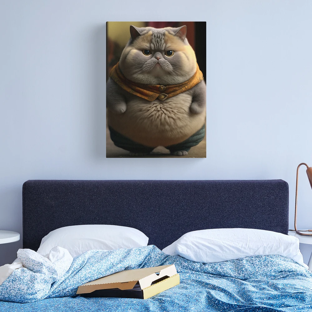 Fat cat face frowning Canvas Print for Sale by Petschar
