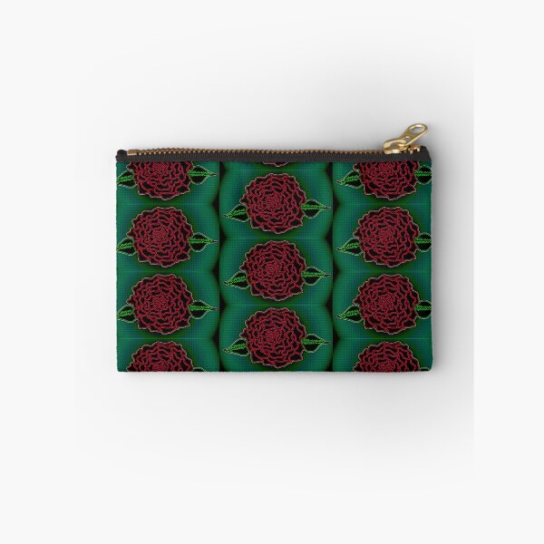 Item preview, Red Rose Green Aura Hand Drawn Folk Artwork designed and sold by Earth Nature Creations.