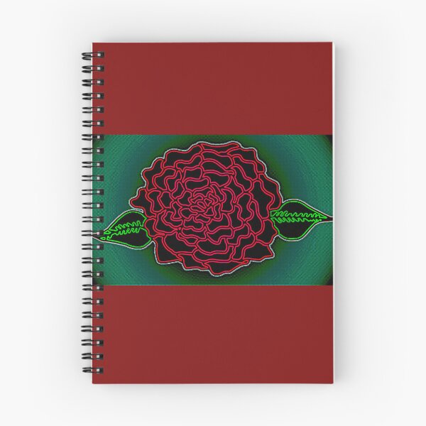 Item preview, Red Rose Green Aura Hand Drawn Folk Artwork designed and sold by Earth Nature Creations.