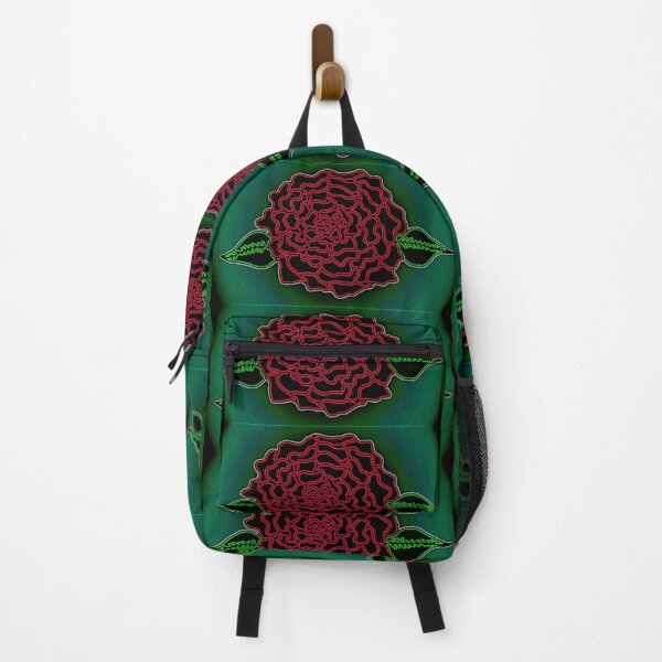 Item preview, Red Rose Green Aura Hand Drawn Folk Artwork designed and sold by Earth Nature Creations.