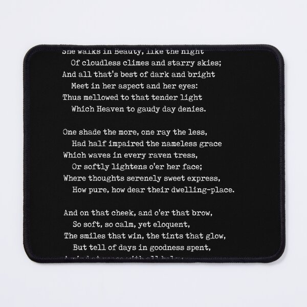 Item preview, She Walks In Beauty - George Gordon Byron Poem - Literature - Typewriter Print - Black designed and sold by Studio Grafiikka.