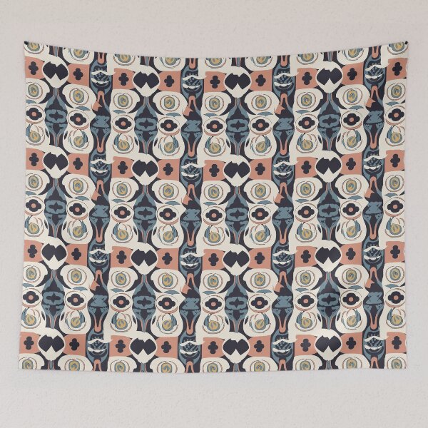 Item preview, Bohemian Blue Pink Stylized Floral Pattern designed and sold by Sturdust.