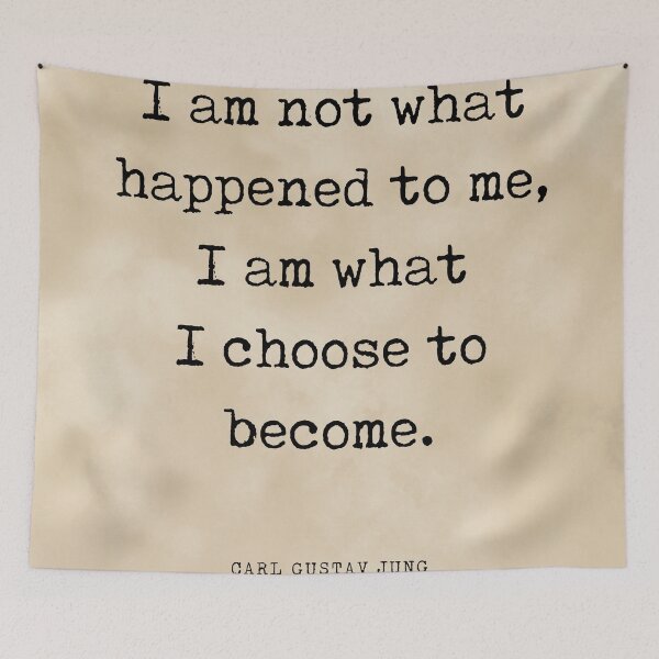Aperçu de l'œuvre I am what I choose to become - Carl Gustav Jung Quote - Literature - Typewriter Print - Vintage créée et vendue par Studio Grafiikka.