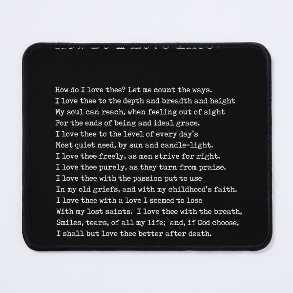 Item preview, How Do I Love Thee? - Elizabeth Barrett Browning Poem - Literature - Typewriter Print - Black designed and sold by Studio Grafiikka.